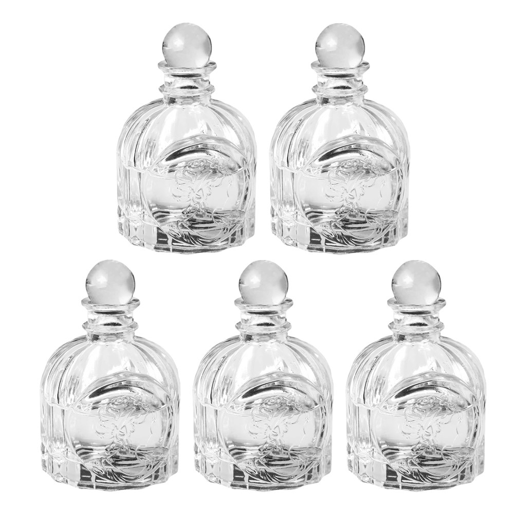 Perfume Home Fragrance - 5 セットのフレグランスボトル透明フレンチスタイル香水ディフューザーボトル家庭用車アロマセラピーガラス保存容器