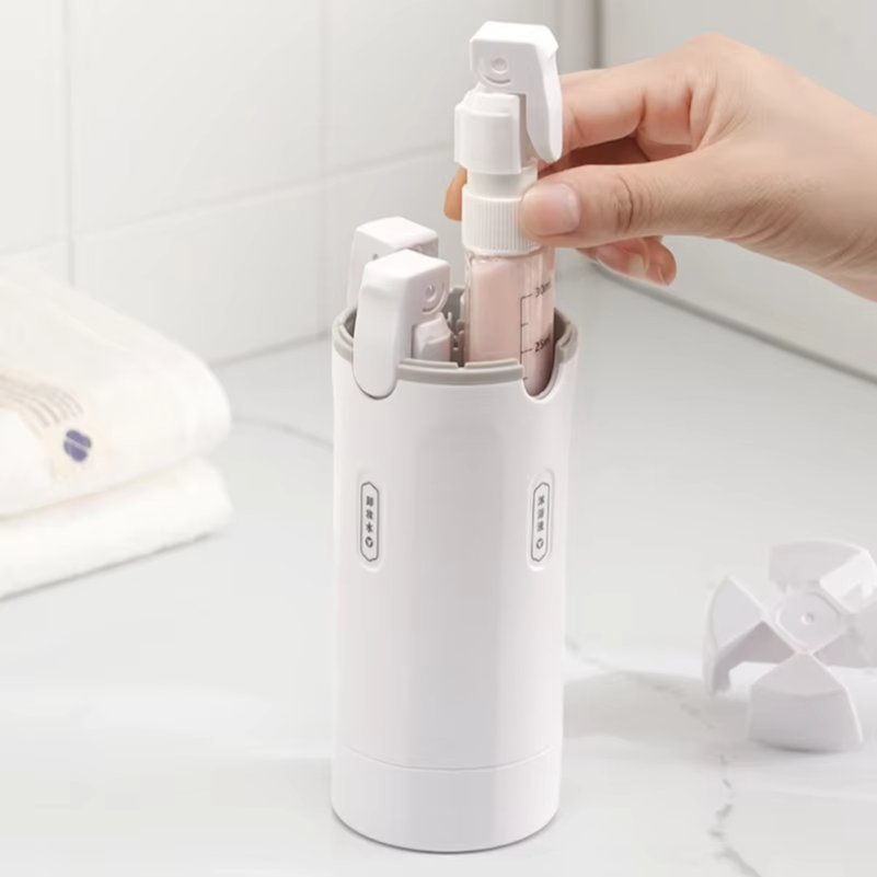 Perfume Fragrance Dispenser - 香水、シャンプー、コンディショナー、ローション用の4 in 1携帯用漏れ防止トラベルボトルディスペンサーセット