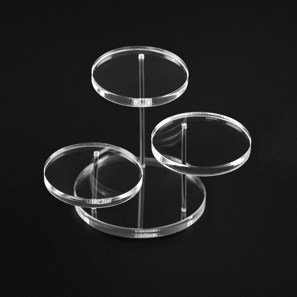 Perfume Fragrance Holder - 透明アクリル多層正方形ディスプレイスタンド、化粧品、香水、フィギュア、アンティーク、ジュエリー、小さな彫刻、ミニディスプレイスタンド用、1個