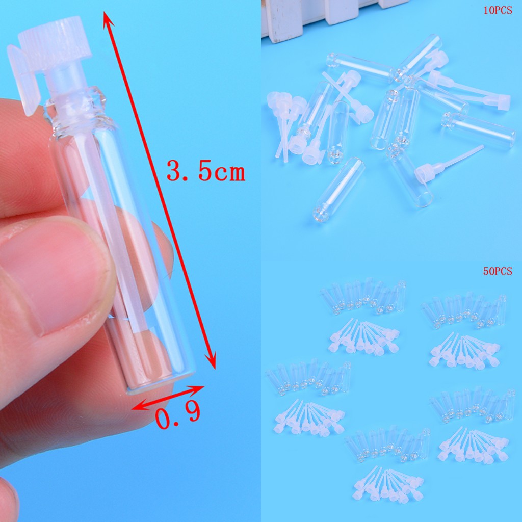 Perfume Fragrance Lab - ミニガラスフレグランスボトル,香水瓶,空の実験室,液体,試験管,ラップトップ,詰め替え可能なボトル,50個,1ml