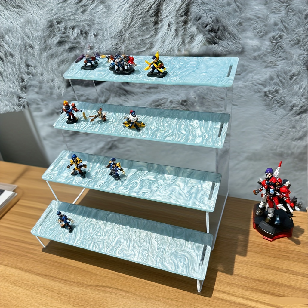 Perfume Fragrance Holder - 2/3/4段ウォーターリップルアクリルディスプレイスタンド、オフィス装飾、アート作品整理、コレクション、香水、化粧品用