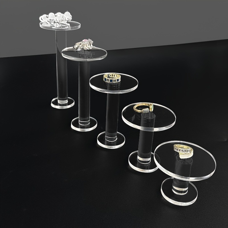 Perfume Fragrance Holder - 5個入り 透明アクリル製 段付き丸型ディスプレイスタンド アニメフィギュア モデル ショーケース