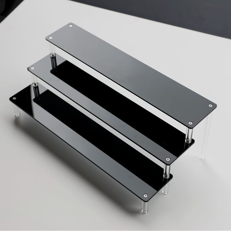 Perfume Fragrance Holder - ブラックアクリルディスプレイシェルフスタンド、ファンコフィギュアオーガナイザー、クリア香水スタンド、デザートホルダー、カップケーキディスプレイライザーステップ用