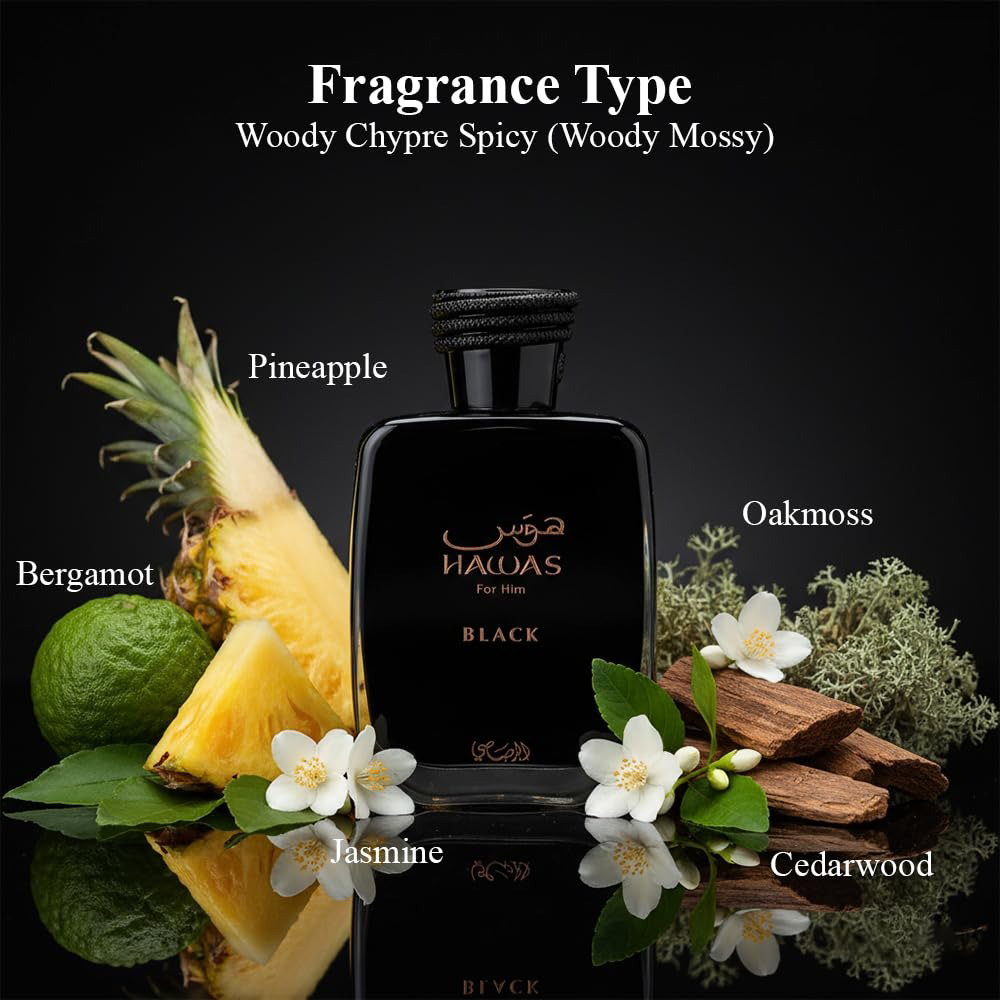 ラサシ ハワス ブラック メンズ用 - 3.38オンス オー - Fragrance Perfume For Man のレビューと価格