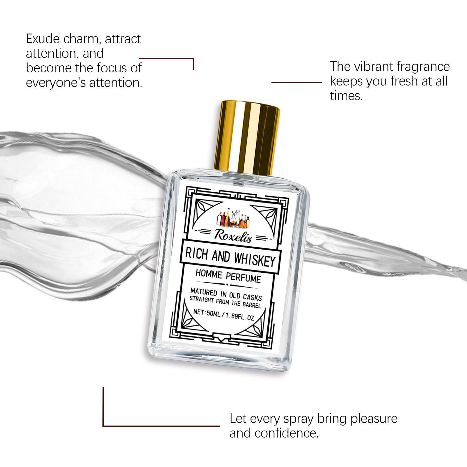 ロクセリス 50ml チャーム ウイスキー メンズ香水 グル - Fragrance Perfume For Man のレビューと価格